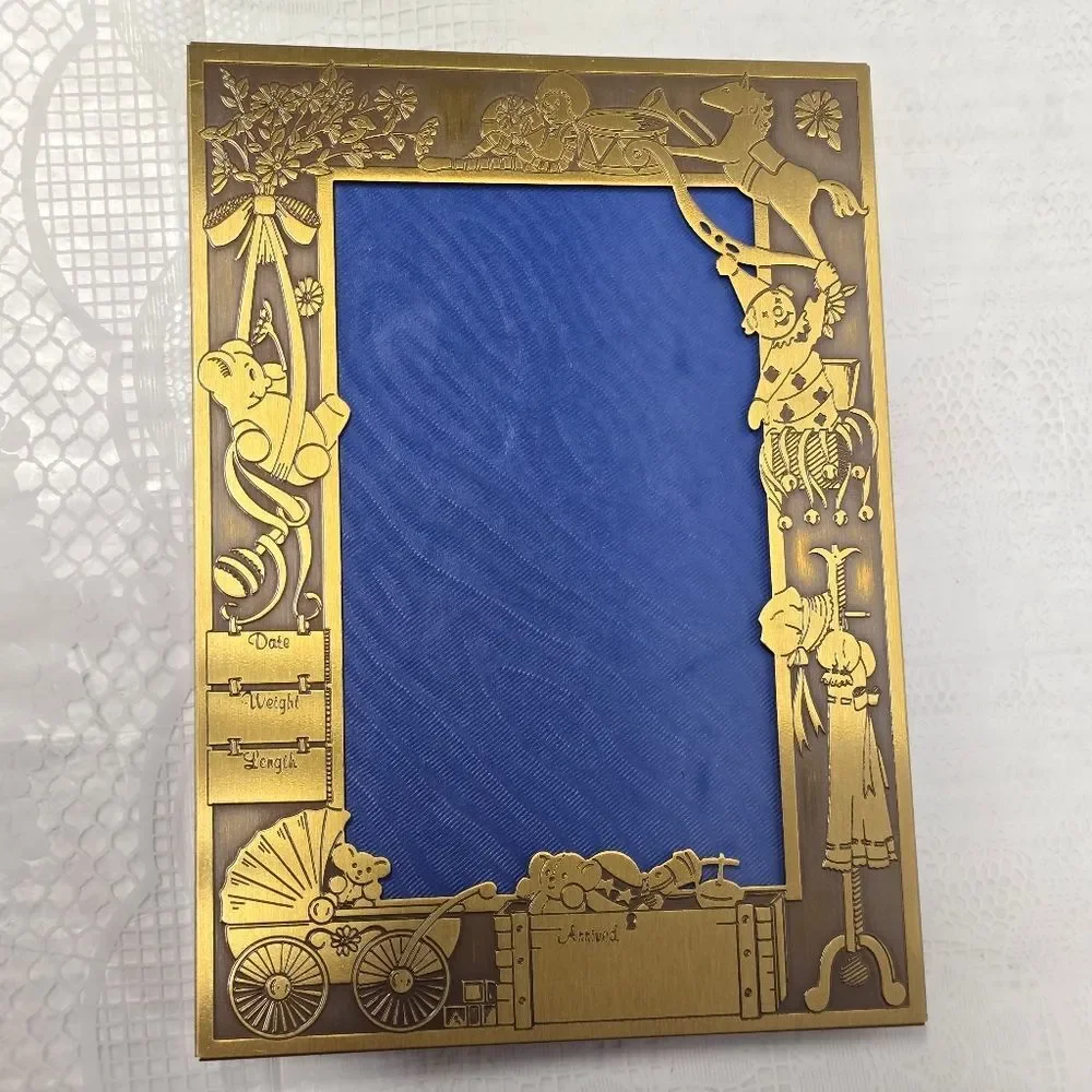 Vintage Reed & Barton By Brass Traditions USA Newborn Baby Nursery Picture Frame